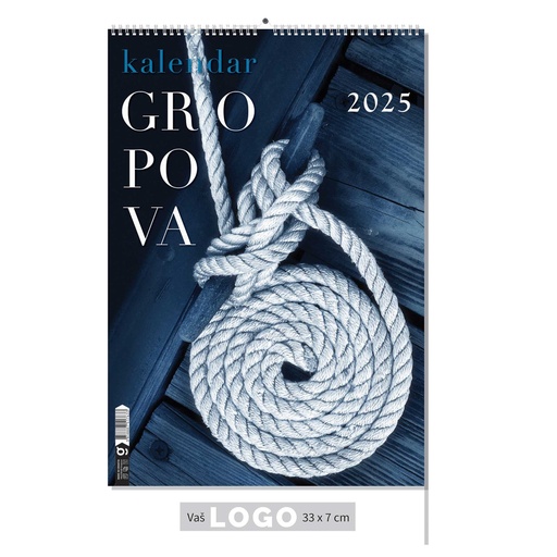 [006132] "KALENDAR GROPOVA" 13 list., dim: 33x55 cm, PVC vrećica, P/40, color kalendar