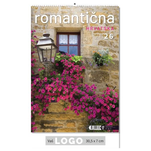 [006433] "ROMANTIČNA HRVATSKA" 13 list., dim: 30,5x50 cm, PVC vrećica, P/50, color kalendar