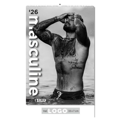 [100193 ] "MASCULINE" 13 list., dim: 33x55cm, PVC vrećica, P/40, color kalendar