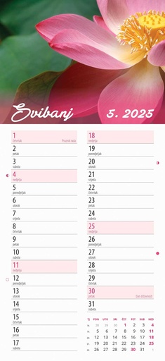 [100194] "CVJETNI PLANER" 13 list., dim: 22x55cm,  PVC vrećica, P/50, color kalendar