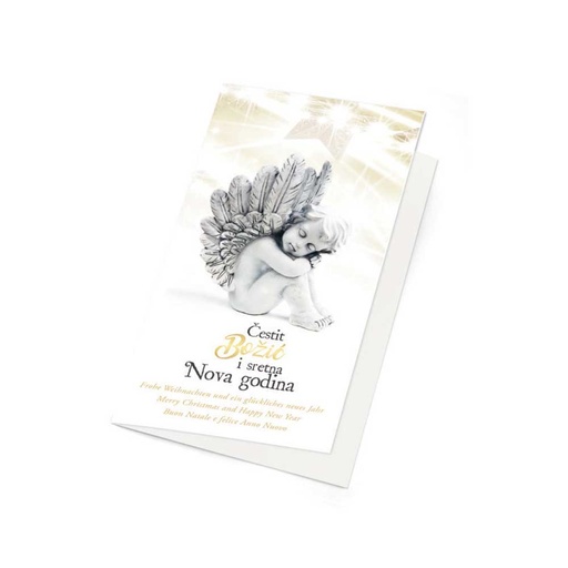 [3858887512652] Card BIJELI ANĐEO, folded, format:20x10cm, P/10