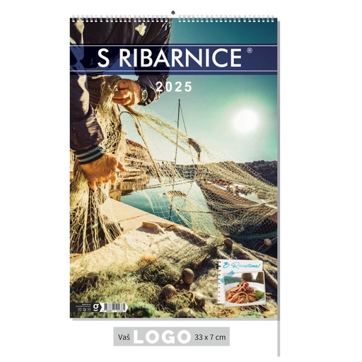 [000178] "S RIBARNICE" 13 list., dim: 33x55 cm, PVC vrećica, P/40, color kalendar