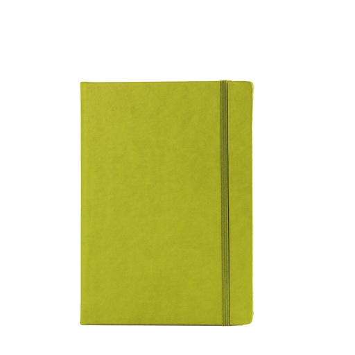[006645] "BLOOM" KIWI GREEN notebook A5, with elastic band, format:14x21cm, P/40