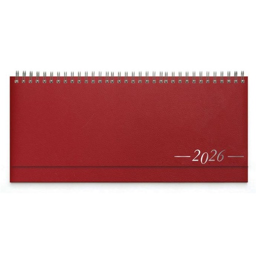 [006655] DESK planner TOKIO RED, wire bound, format:30x14,5cm, 128 pages, P/50