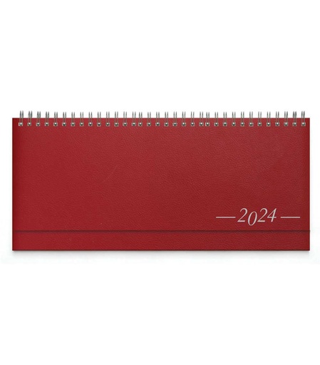 [006655] DESK planner TOKIO RED, wire bound, format:30x14,5cm, 128 pages, P/50