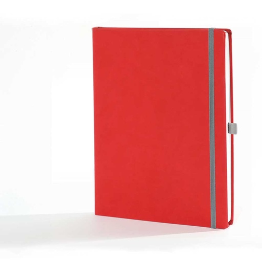 [006658] "ATENA" RED diary A4, format: 21x26,5cm, 192 pages, with elastic band and elastic pen loop, P/20