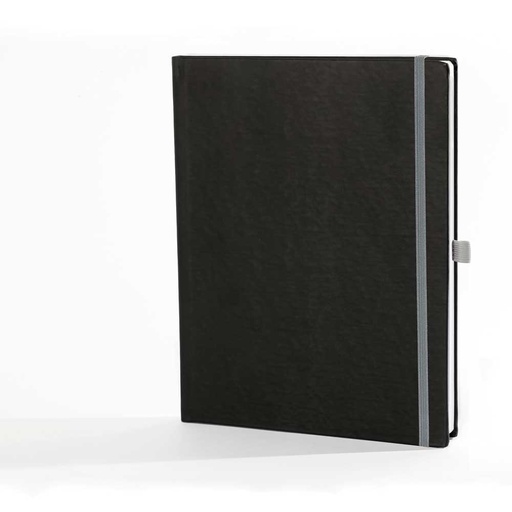 [006660] "ATENA" BLACK diary A4, format: 21x26,5cm, 192 pages, with elastic band and elastic pen loop, P/20