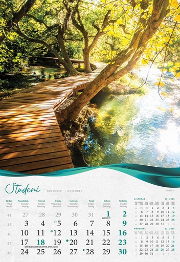 [006669] "ŠUME, VODE I MORE" 13 sheets, format: 33x55 cm, PVC bag, P/40, color calendar