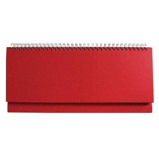 [000106] DESK planner BRISTOL RED, wire bound, format:30x14,5cm, 128 pages, P/50