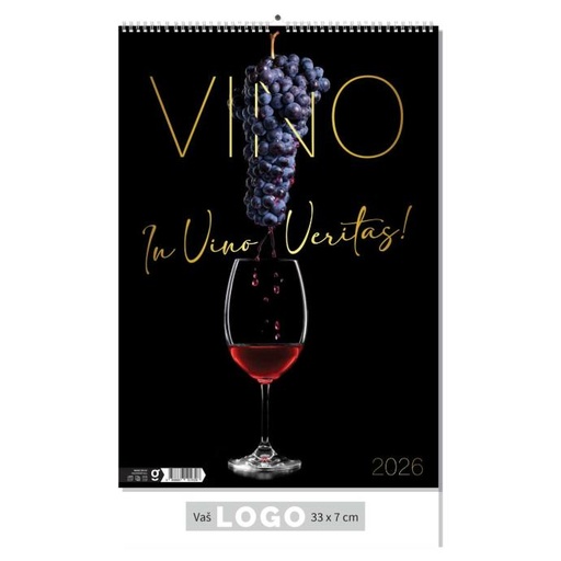 [000282       ] "VINO" 13 list., dim: 33x55 cm, PVC vrećica, P/40, color kalendar