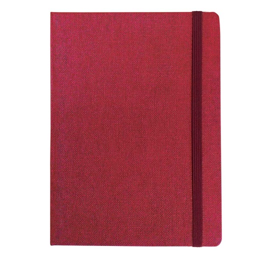 [000360] "JUTA" bordeaux notebook A5, with elastic band, format:14,8x21cm, P/20